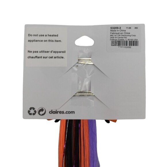 Claires Halloween Hair Clips Hair Extensions Black Orange Purple 20 in - Picture 3 of 3